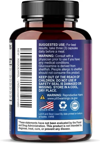 Vista 8 de Complejo de glucosamina condroitina MSM - Suplemento de apoyo articular de fuerza 3X con sulfato de glucosamina, cúrcuma, boswellia - Para