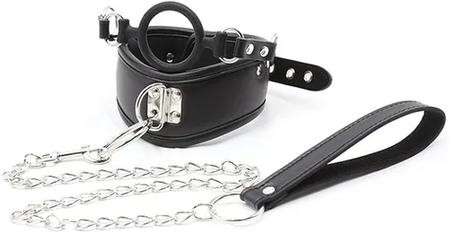 Vista 2 de Runsmooth collar de cuero, gargantilla, collar de gargantilla ajustable, collar de esponja punk, collar de cadena, accesorio de juego de rol