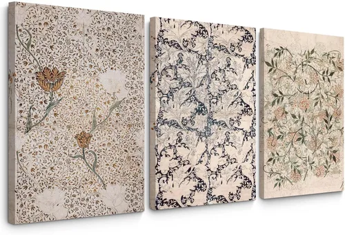 Vista 17 de Tanmart Arte de pared botánico vintage, lienzo floral antiguo, arte de pared, impresiones de flores neutrales, póster vintage de granja, pintura
