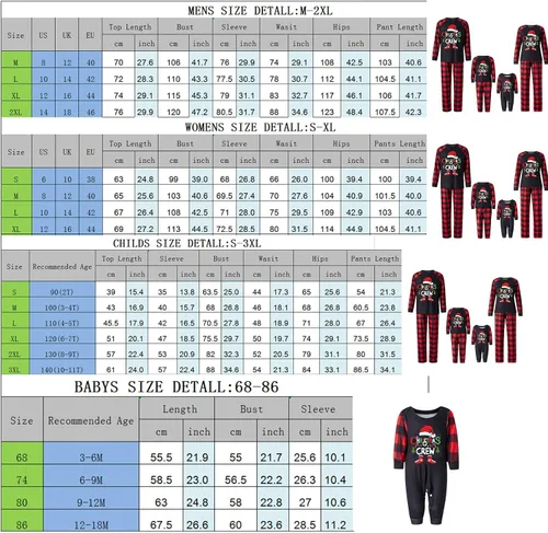 Vista 4 de LWXQWDS Pijamas de Navidad para la familia, conjuntos de pijamas de Navidad a juego para adultos, niños, bebés, perros, vacaciones, juego de ropa