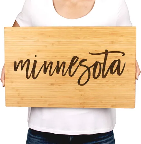 Vista 3 de Andaz Press US State Calligraphy - Tabla de cortar grande, 1