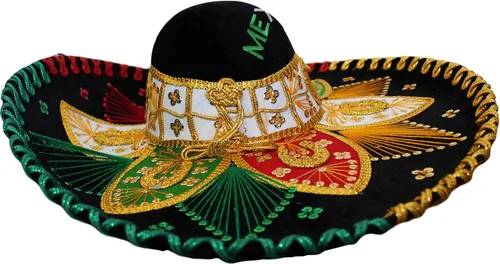 Vista 2 de Auténtico sombrero estilo flores de mariachi sombrero mexicano de primera calidad hecho en México elige