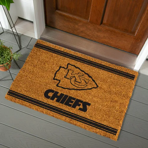 Vista 8 de Team Sports America Tapete de entrada de la NFL 28 x 16 pulgadas Escotilla cruzada en relieve Parte trasera antideslizante Decoración