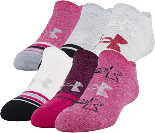 Vista 18 de Under Armour Calcetines ligeros invisibles Essential 2.0 para niños (paquete de 6)