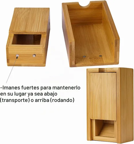 Vista 4 de Cusdie Torre de dados de bambú plegable de madera Die Roller Castillo Sin logotipo