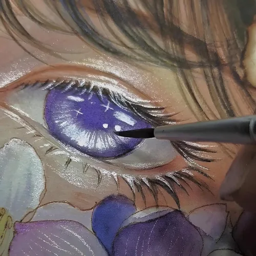 Vista 3 de Juego de pintura de acuarela metálica de 20 colores con purpurina, modelo metálico nacarado sólido, kit de arte de viaje para pintar sobre la marcha