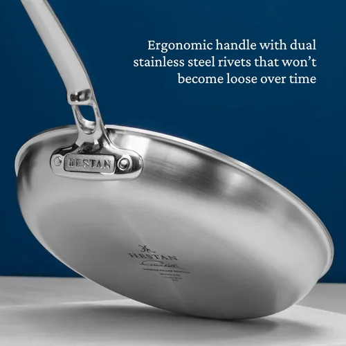 Vista 6 de Thomas Keller Insignia by Hestan - Juego de sartenes de acero inoxidable, compatible con placa de inducción, 11 pulgadas y 12.5 pulgadas