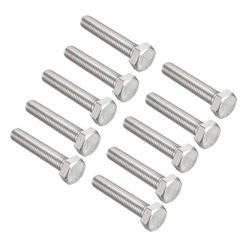 Vista 8 de uxcell M8x35mm Tornillos hexagonales 304 Perno de tornillo hexagonal de acero inoxidable 10pcs