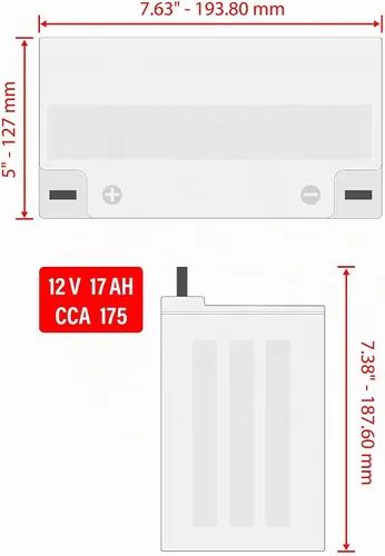 Vista 2 de Caltric Agm - Batería compatible con Yamaha Rhino 700 Yxr700 4X4 2008 2009 2010 2011 2012 2013