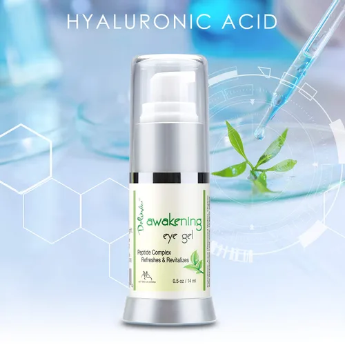 Vista 8 de Deluvia Daily Under Eye Gel - Reduce la apariencia de hinchazón, arrugas, líneas finas, bolsas, piel seca y crepé - Aloe orgánico, vitamina E, ácido