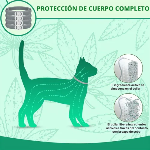 Vista 5 de Collar antipulgas para gatos, tratamiento de pulgas y garrapatas de gato