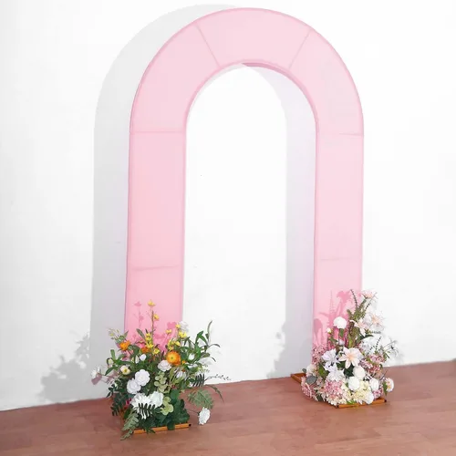Vista 14 de Efavormart - Funda de arco abierto de elastano beige de 7 pies, doble cara, ajuste cómodo, en forma de U, para bodas escandalosas y decoración