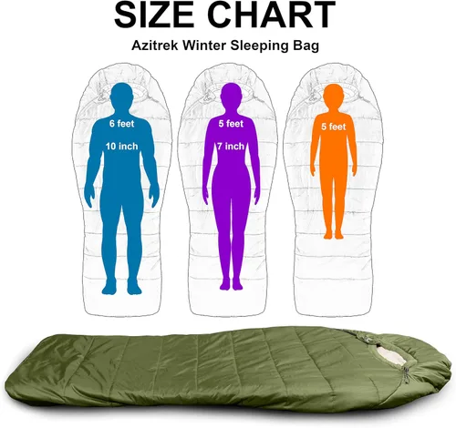 Vista 4 de Saco de dormir de mamá de 0 grados para adultos para campamento XXL grande y alto 3-4 estaciones cálido fresco Saco de dormir de invierno