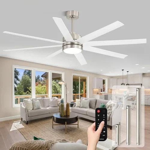 Vista 21 de Conciseer - Ventiladores de techo de 52 pulgadas con luces y control remoto para dormitorio, sala de estar, cocina, oficina, uso interior/exterior