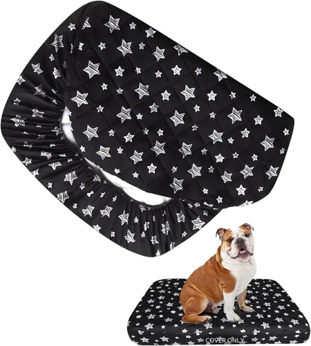 Vista 14 de Fundas impermeables de repuesto para cama de perro, lavables y fáciles de quitar, funda acolchada silenciosa para cama de mascotas, bonito estampado