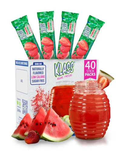Vista 11 de Klass Aguas Frescas Paquete variado, 1 caja de lima de pepino, 1 caja de sandía de fresa, 1 caja de bayas de hibisco, 1 caja de piña mandarina