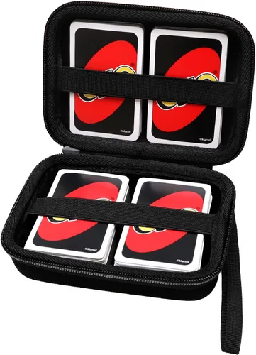 Vista 2 de XANAD Funda de cartas compatible con Skip Bo/UNO/Juego de cartas/juego de cartas Phase 10/Five Crowns Card Game, PM TCG Trading Cards (negro)