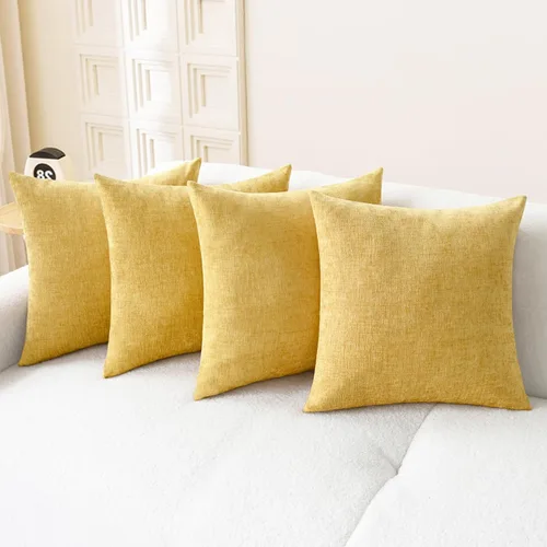 Vista 17 de CaliTime - Paquete de 2 fundas de almohada acogedoras para sofá, decoración del hogar, felpilla suave teñida sólida, 16 x 16 pulgadas, marrón Marrón