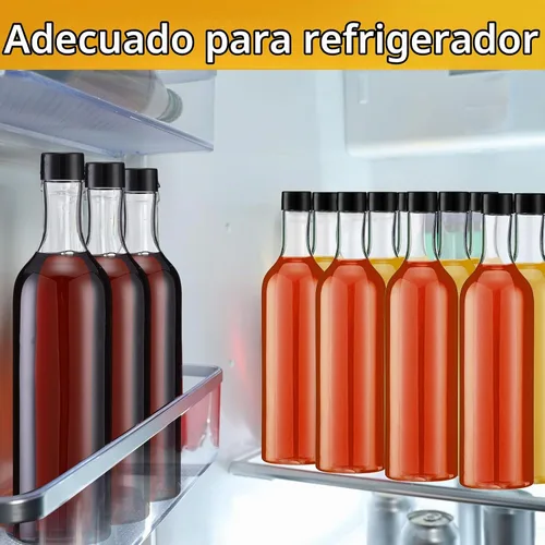 Vista 5 de Yinder - 24 botellas de plástico de cuello largo con vertedor, color negro Vertedores negros