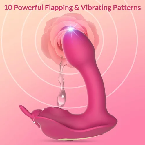 Vista 5 de Vibrador remoto de doble acción – MEANINS Sophia, vibrador de punto G con modos de vibración y aleteo, consolador vibrador de punto G, juguetes