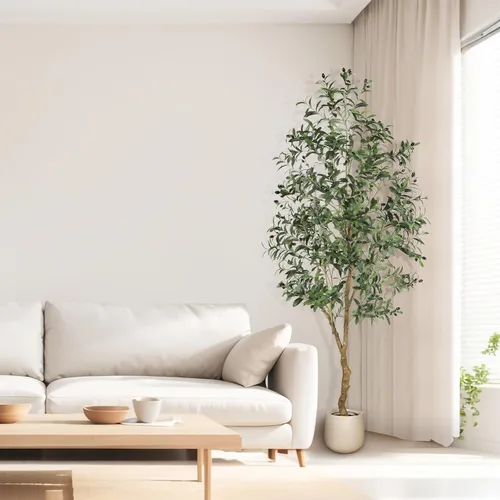 Vista 6 de FEELEAD Olivos artificiales de 7 pies para interiores con maceta