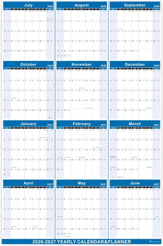 Vista 15 de Vibrant Focus Calendario anual de pared, calendario de pared anual 2026-2027 y planificador con papel grueso, julio 2026 a junio 2027, XL, 34.7 x