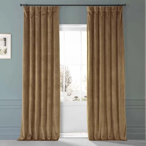 Vista 39 de HPD Half Price Drapes - Cortinas de terciopelo de lujo con bloqueo de luz para dormitorio (1 panel), 50W X 84L, cortinas Hotel con bloqueo de luz
