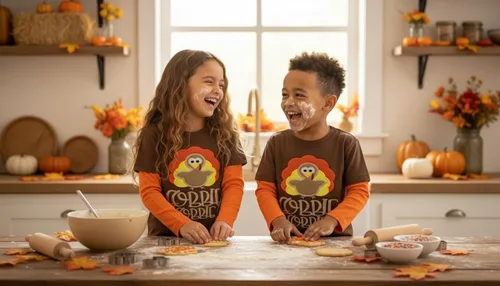 Vista 7 de Unique Baby Niños Camiseta Gráfica de Manga Larga en Capas para Niños Pequeños Marrón