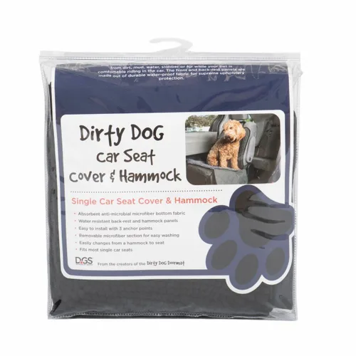 Vista 2 de Funda Protectora de Asiento Individual de Coche para Mascotas Dog Gone Smart 112 x 89 cm Negro Plástico