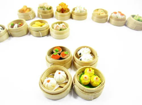 Vista 3 de Juego de 16 Dim Sum Cocina China Hecho a Mano Casa de Muñecas Miniaturas Alimentos 13798 Dim sum Chinese cuisine food clay, mini 16 catering