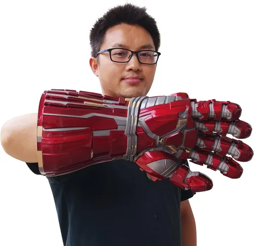 Vista 5 de Gmasking 2022 - Guantes de metal para hombre para cosplay iluminados 11