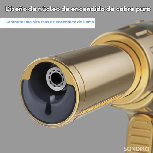 Vista 3 de Sondiko - Encendedor de butano de llama de doble