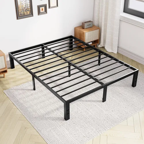 Vista 8 de Sweetcrispy - Marco de cama individual, plataforma de 12 pulgadas Easy Assembly, Twin Size 12 Inch Platform Bed Frame, Heavy Duty Metal Foundation