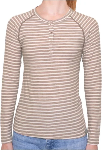 Vista 10 de MERIWOOL Camiseta térmica de lana merino ligera de manga larga Henley para mujer Negro
