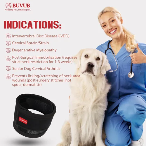Vista 5 de Soporte ajustable para el cuello del perro para aliviar el dolor de cuello y lesiones, collar de apoyo suave y cómodo para perros
