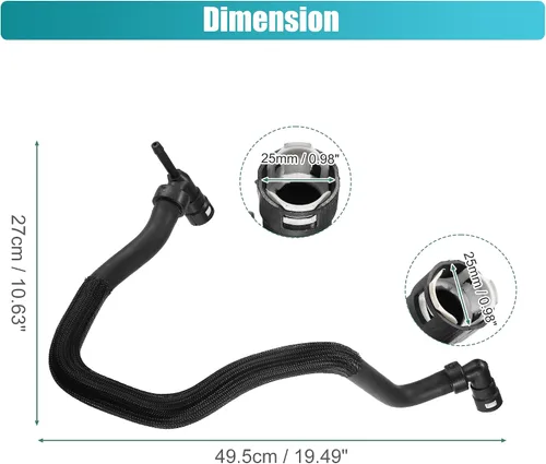 Vista 7 de UXCell Conjunto de manguera de HVAC para Ford F-250 - F-550 Super Duty 2011-2014 6.7L Salida del núcleo del calentador y manguera de retorno