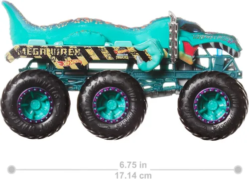 Vista 3 de Hot Wheels, Monster Trucks - Camión de remolque sorpresa a escala 1:64 con 6 ruedas (no se puede elegir el modelo)