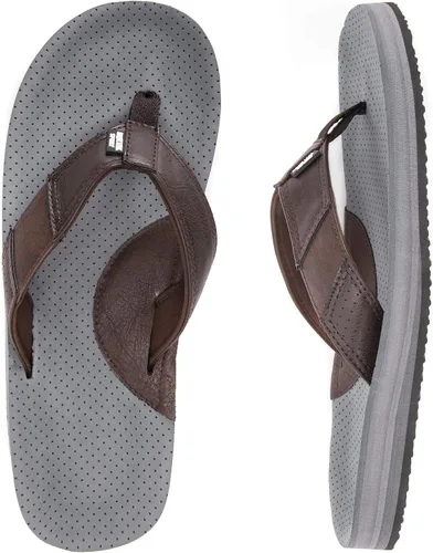 Vista 8 de MUK LUKS Chanclas Mason para hombre, color marrón