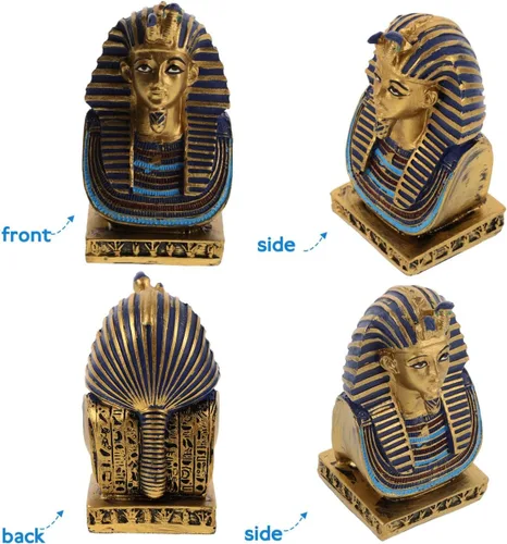 Vista 6 de FOMIYES Figura del antiguo Egipto, estatua de faraón egipcio, resina, figura de tutankamón, figura de escultura del antiguo Egipto, adorno