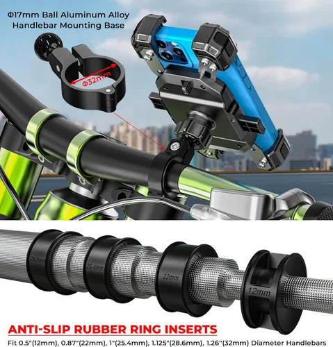Vista 5 de VAZESWIN Motorcycle Phone Mount, 1s Lock Bike Phone Holder with Safety Lock