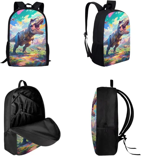 Vista 19 de HUGS IDEA Juego de 3 bolsas escolares con aislamiento térmico para el almuerzo, estuche para lápices
