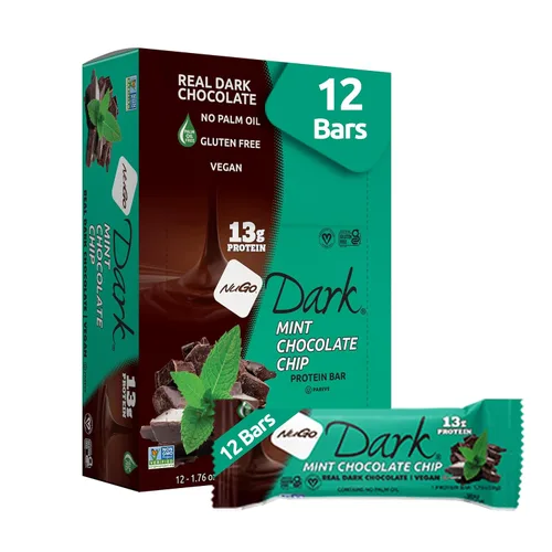Vista 29 de NuGo Dark, caja variada de muestra, barra de proteínas veganas de 0.47-0.31 onzas, sin gluten, 12 CT