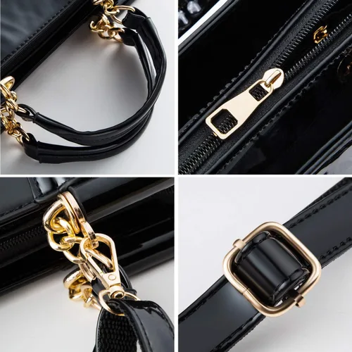 Vista 3 de Nevenka - Bolsas de moda de charol para mujer