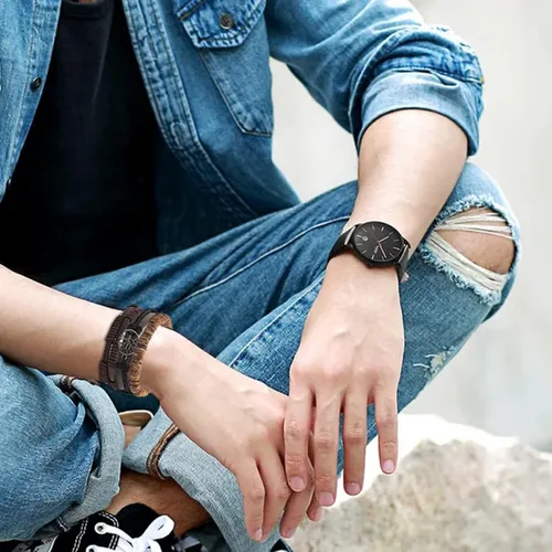 Vista 4 de MOZAKA 27 pulseras de cuero trenzado para hombres y mujeres, pulseras étnicas tribales, pulseras de cuero, pulseras tejidas para la amistad