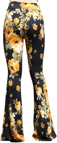 Vista 4 de ShopMyTrend - Pantalones de yoga largos con piernas anchas y acampanadas estilo palazzo, con cintura alta, para mujer