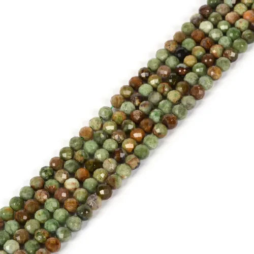 Vista 28 de Cuentas Redondas Facetadas de Ópalo Verde de 4 mm Sueltas de 16 Pulgadas para Hacer Joyas