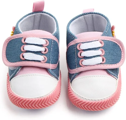 Vista 3 de OAISNIT - Zapatos de lona para bebé, zapatillas de deporte para niños y niñas suaves y antideslizantes para cuna