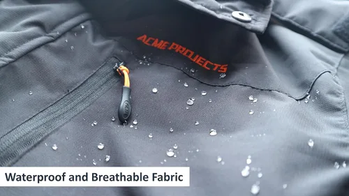 Vista 2 de Acme Projects Chaqueta de esquí impermeable y transpirable para hombre, con forro polar, abrigo cálido de invierno con capucha desmontable 236.220