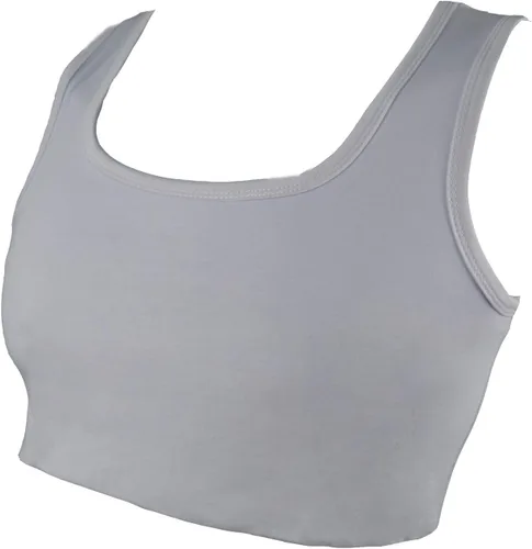 Vista 3 de BaronHong Tomboy Trans Lesbianas Pull On Cierre Pecho Carpeta Corta Tank Top Banda Elástica