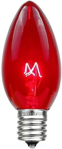 Vista 15 de Novelty Lights Paquete de 5 bombillas de repuesto C7 para exteriores, transparentes E12 Candelabra Base, 5 Watt, Transparent Incandescent Lamps